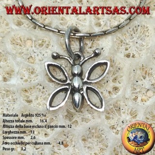 Small silver pendant of a butterfly