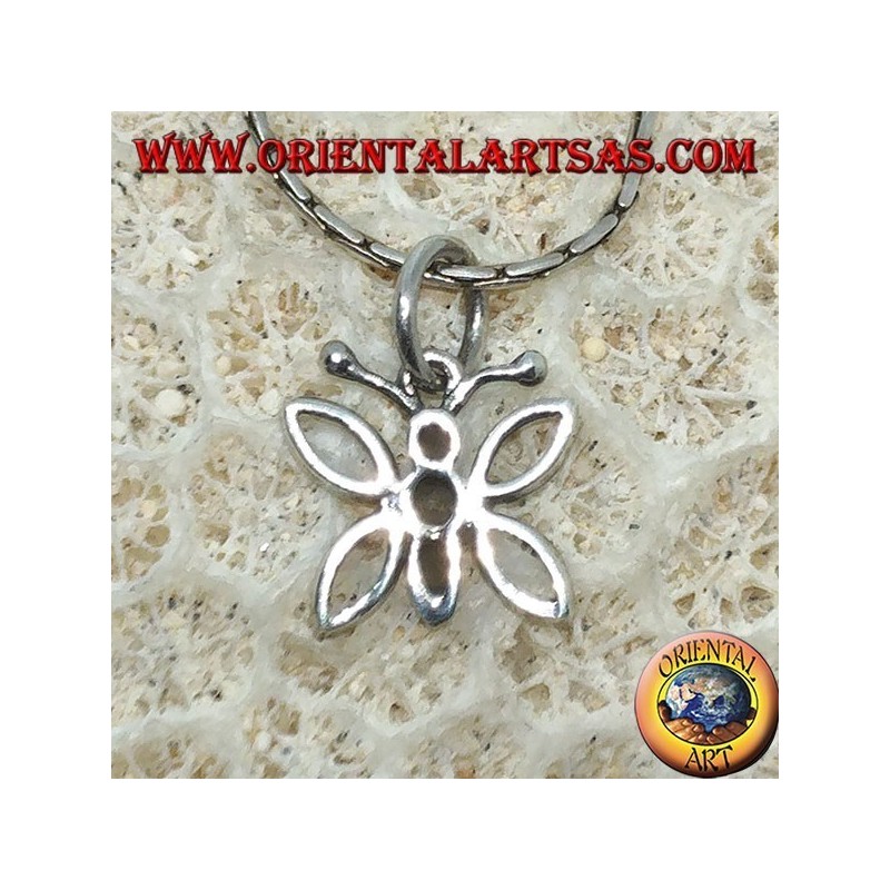 Small silver pendant of a butterfly