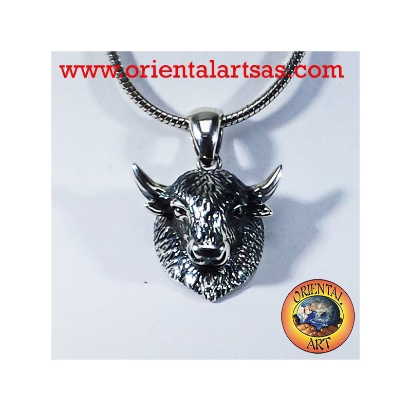 pendentif en argent bisons