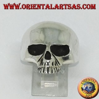 Silver ring, skull without jaw