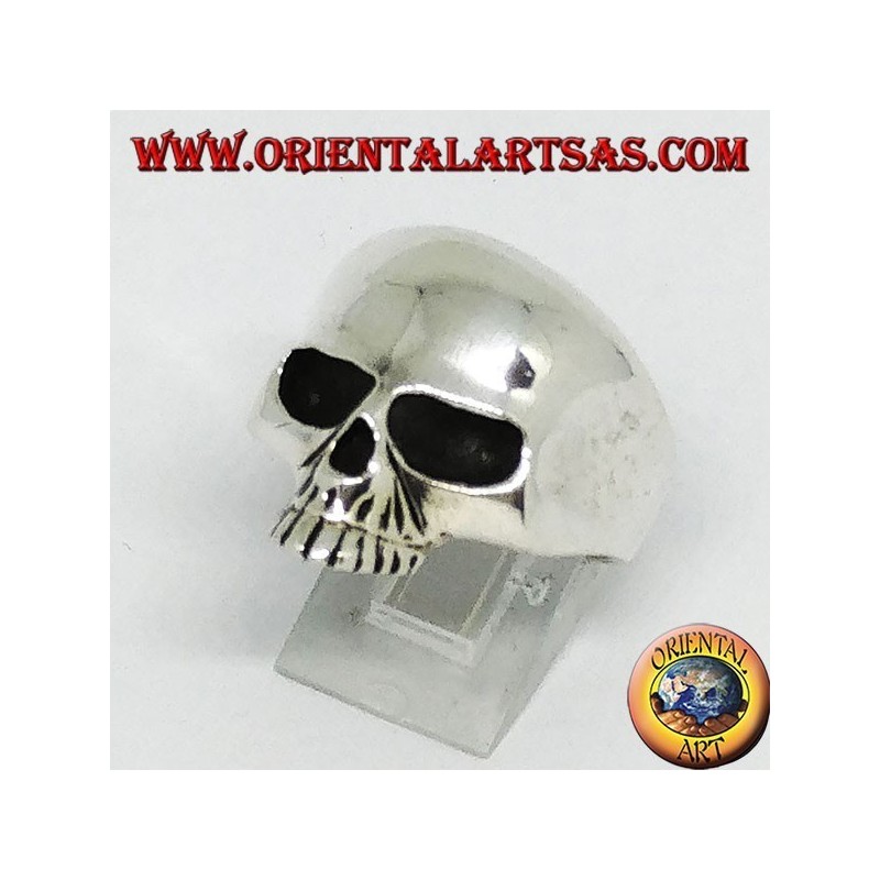 Silver ring, skull without jaw