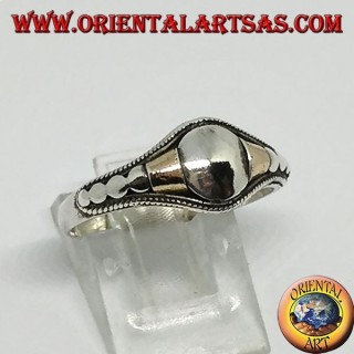 Anello in argento fatto a mano con inserti in lamina di oro  14 karati