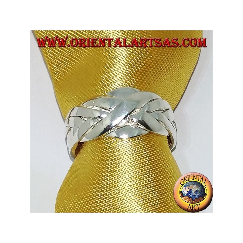 Anello puzzle fede turca in argento a  sei fili
