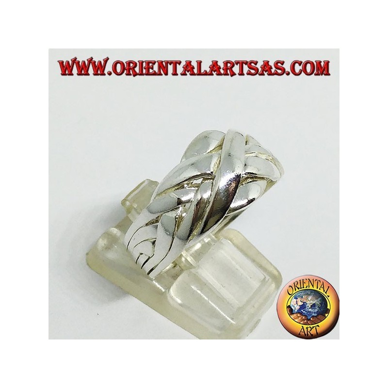 Bague de puzzle de la foi turque en argent à six fils