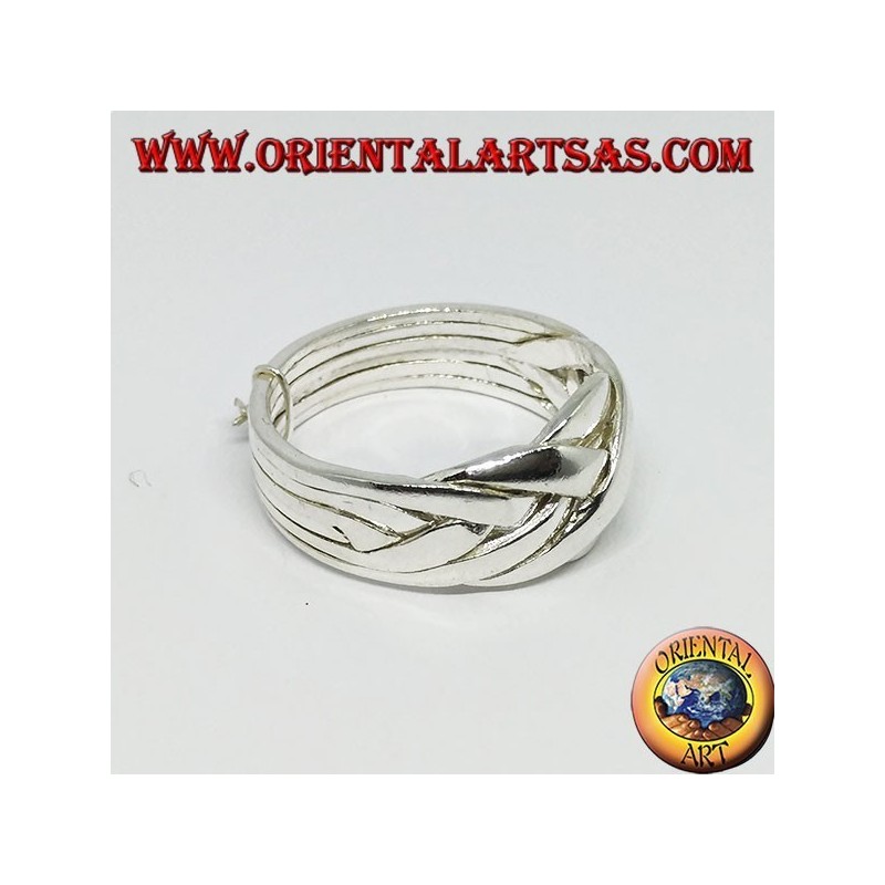 Anello puzzle fede turca in argento a  sei fili