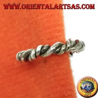 Ohrmanschette in Silber, verdrehter Kreis (gefälschter Ohrring benötigt kein Loch)