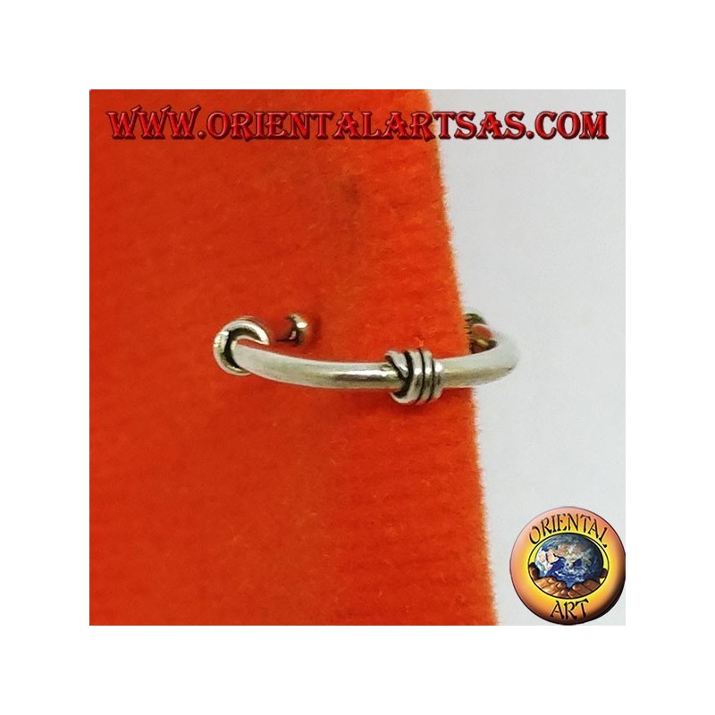 Ear Cuff in argento,orecchino a cerchietto lavorato con tre spirali 