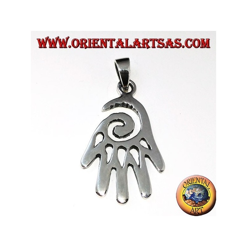Anhänger in Silber Hand mit Spirale