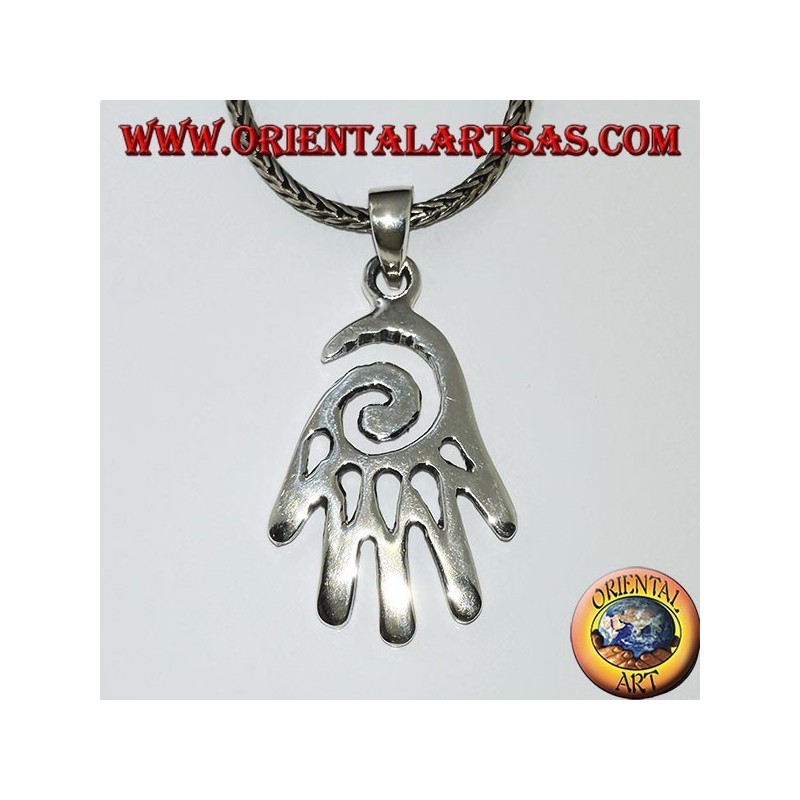 Ciondolo in argento mano con spirale
