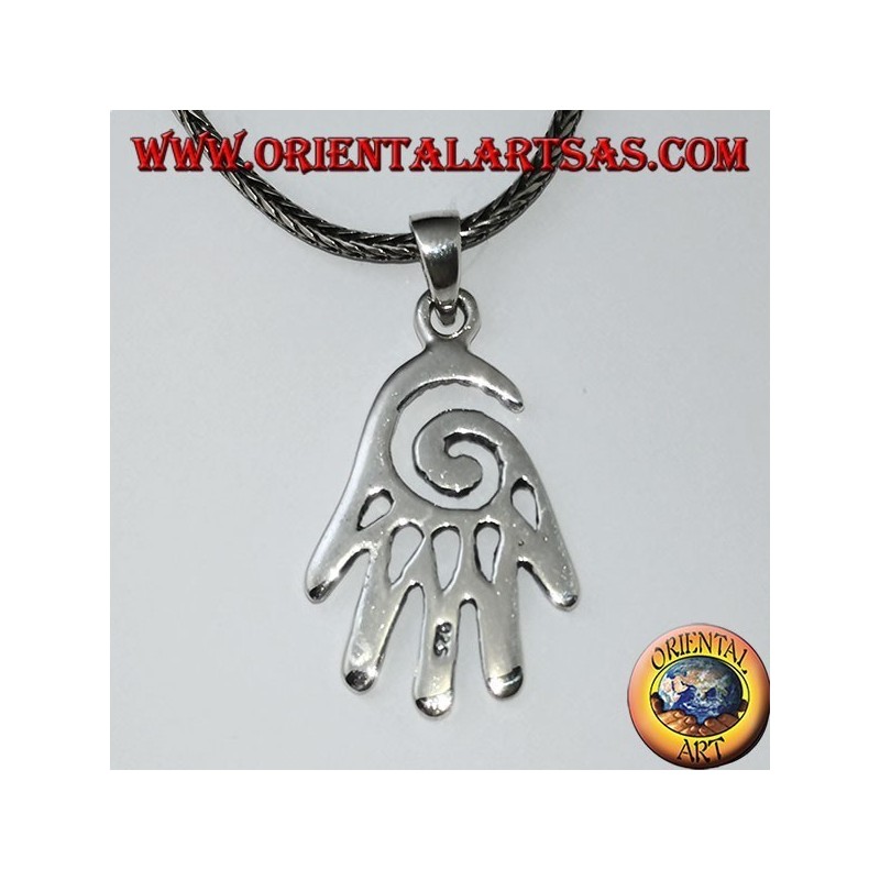 Ciondolo in argento mano con spirale