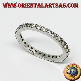 Bague en argent (alliance) avec zircons