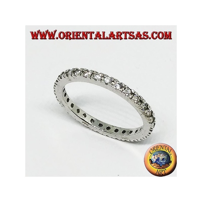 Silberring (Ehering) mit Zirkonen