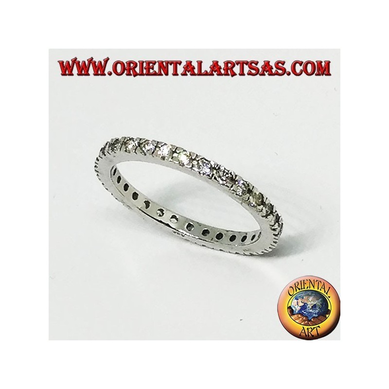 Bague en argent (alliance) avec zircons