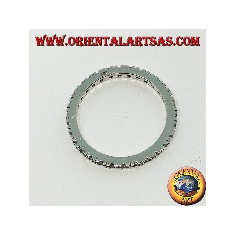 Silberring (Ehering) mit Zirkonen