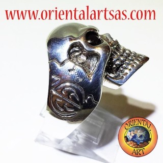 anello teschio in argento