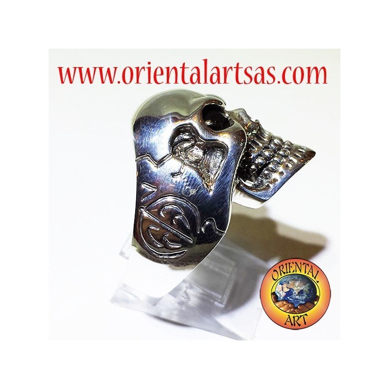 anello teschio in argento