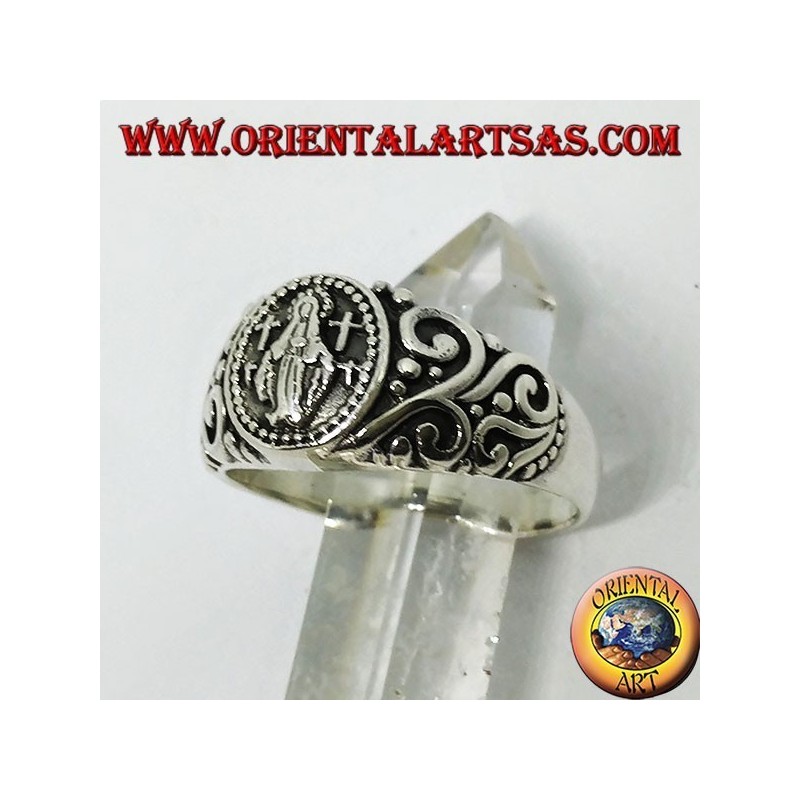 Anello in argento della  Madonna Miracolosa