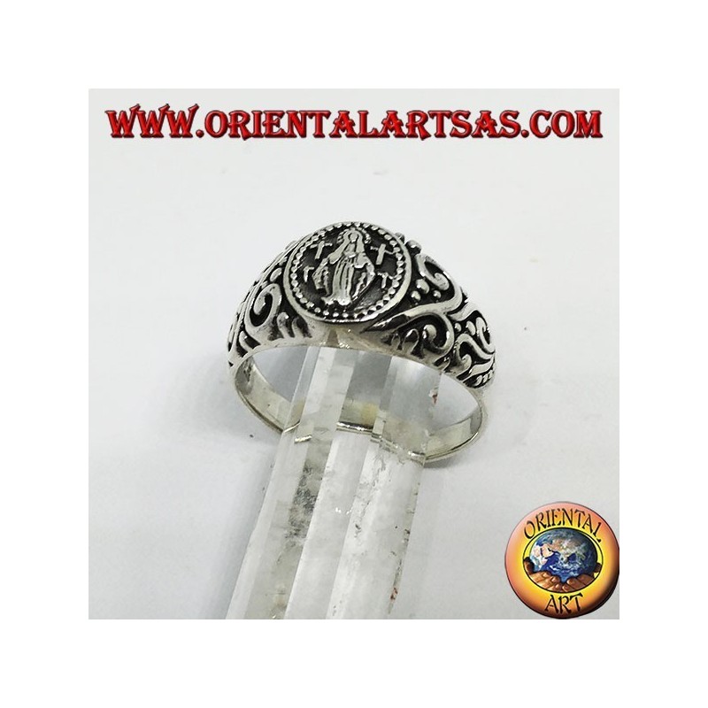 Bague en argent de la Madone miraculeuse