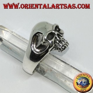 Silver ring Skull with mandible and hollow temples