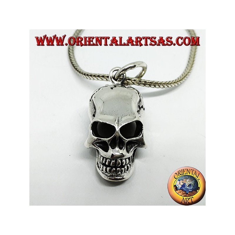 Pendentif en argent en forme de crâne, homo sapiens