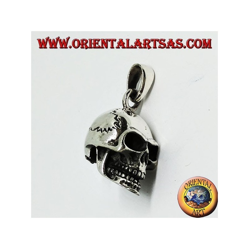 Skull pendant in 925 silver, homo sapiens.