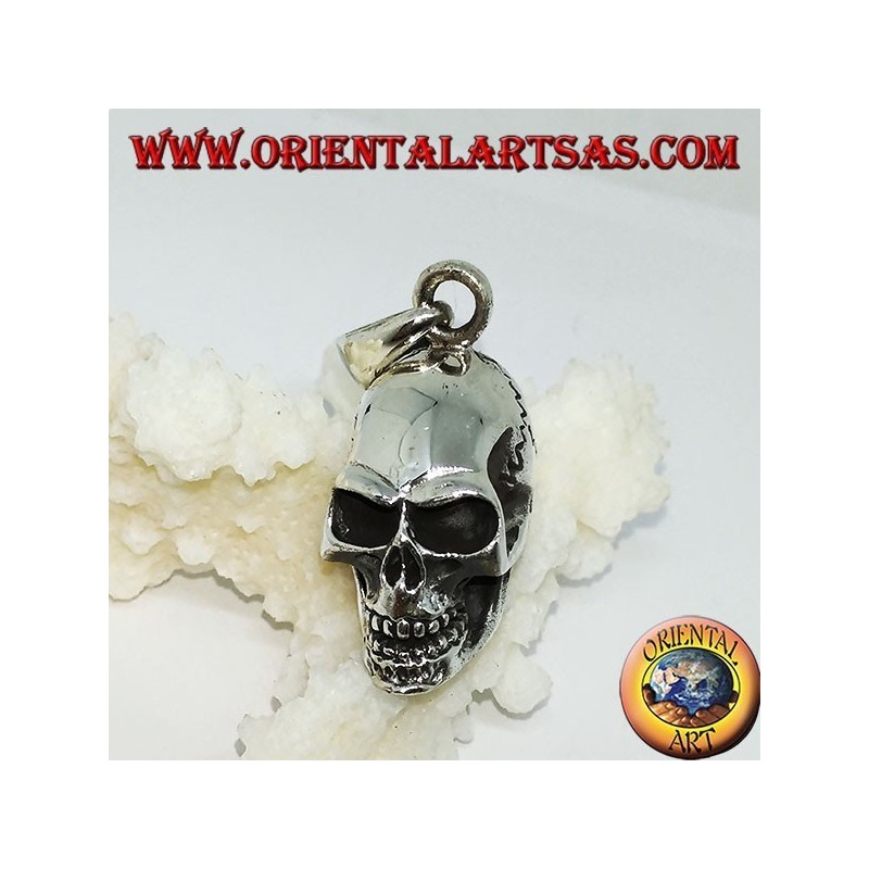 Pendentif tête de mort en argent 925, homo sapiens.