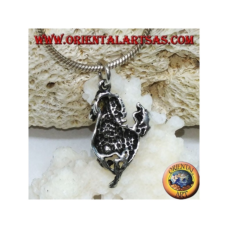 Pendentif en argent d'un cheval cabré