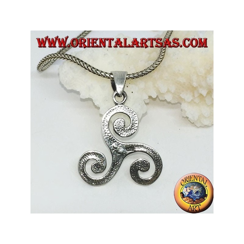 Colgante triskele de plata, triskell, triquetra, triskelion con nudo tyrone