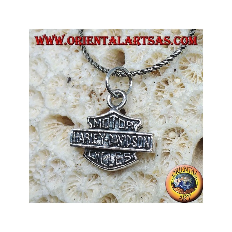 Colgante de plata, escudo medio Harley Davidson