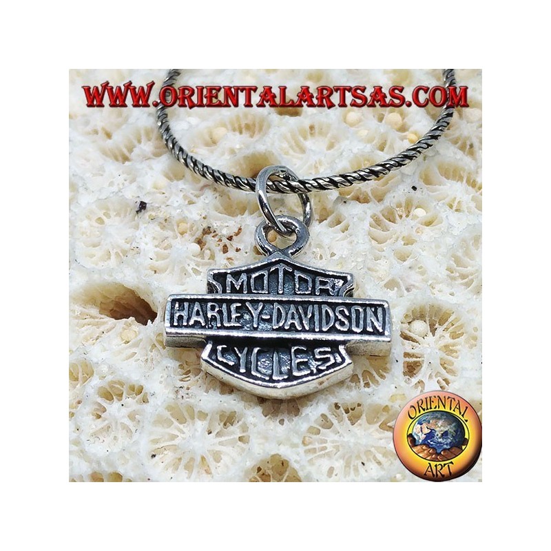 Colgante de plata, escudo medio Harley Davidson