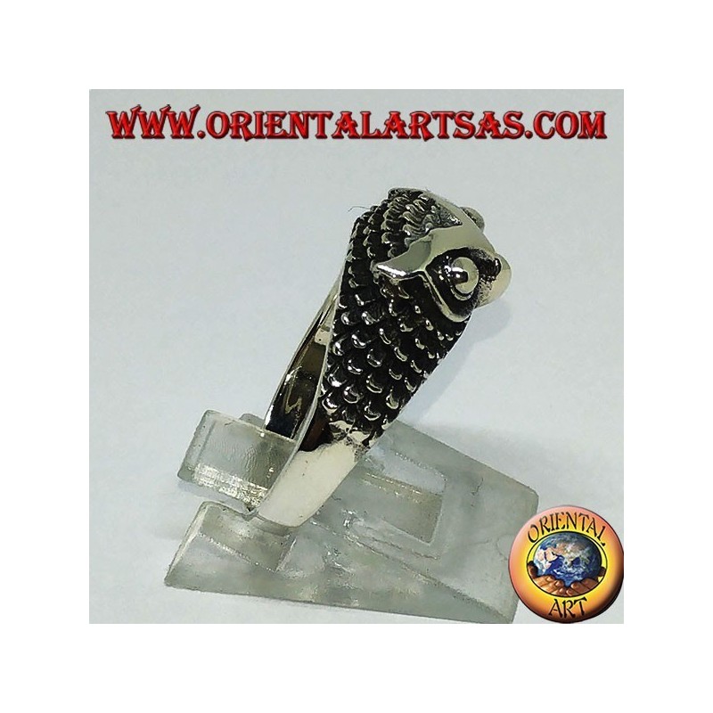 Anillo de plata con cabeza de búho (pequeño).