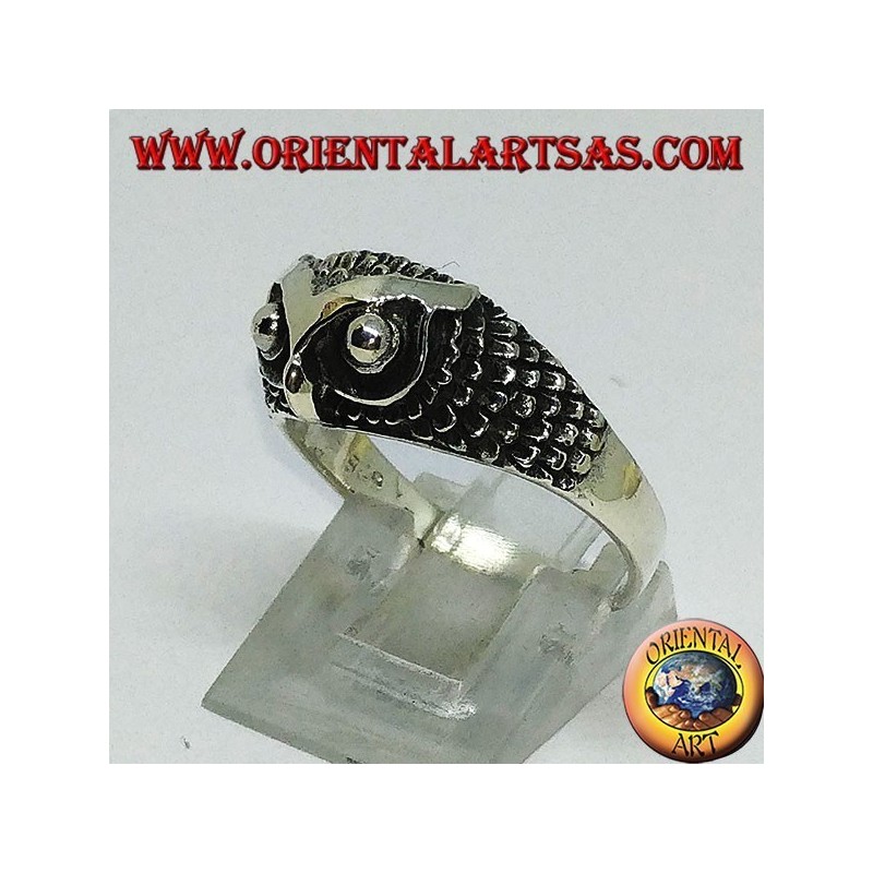 Silver ring with owl's head (small)