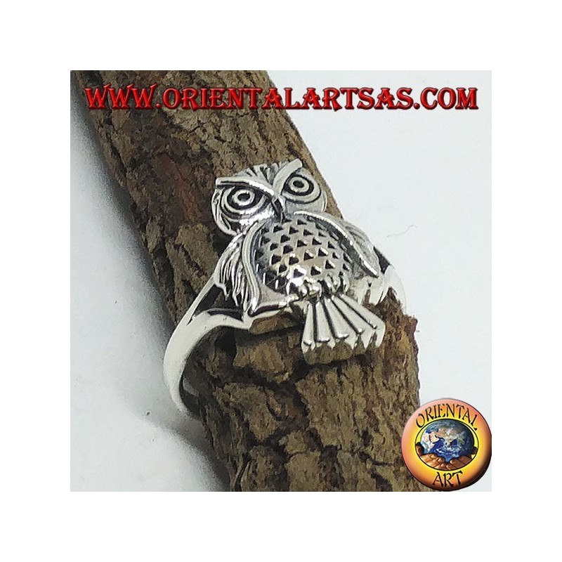 Bague en argent avec hibou (entier)