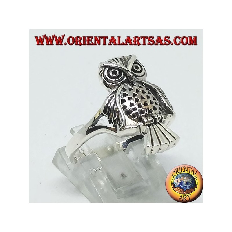 Bague en argent avec hibou (entier)