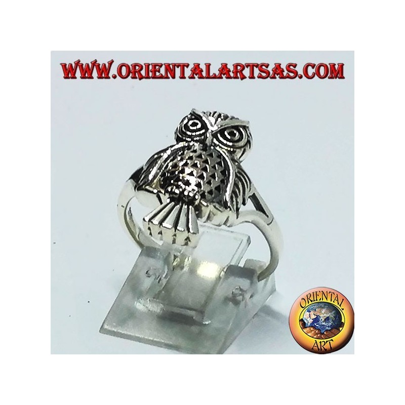 Bague en argent avec hibou (entier)