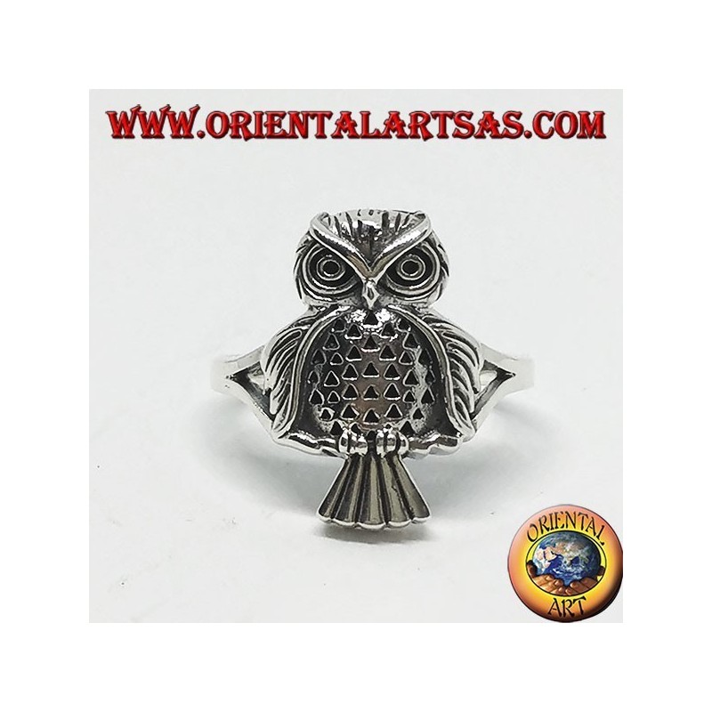 Silver ring with owl (whole)