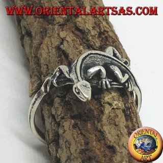 Silver ring, gekko gecko shape (small)