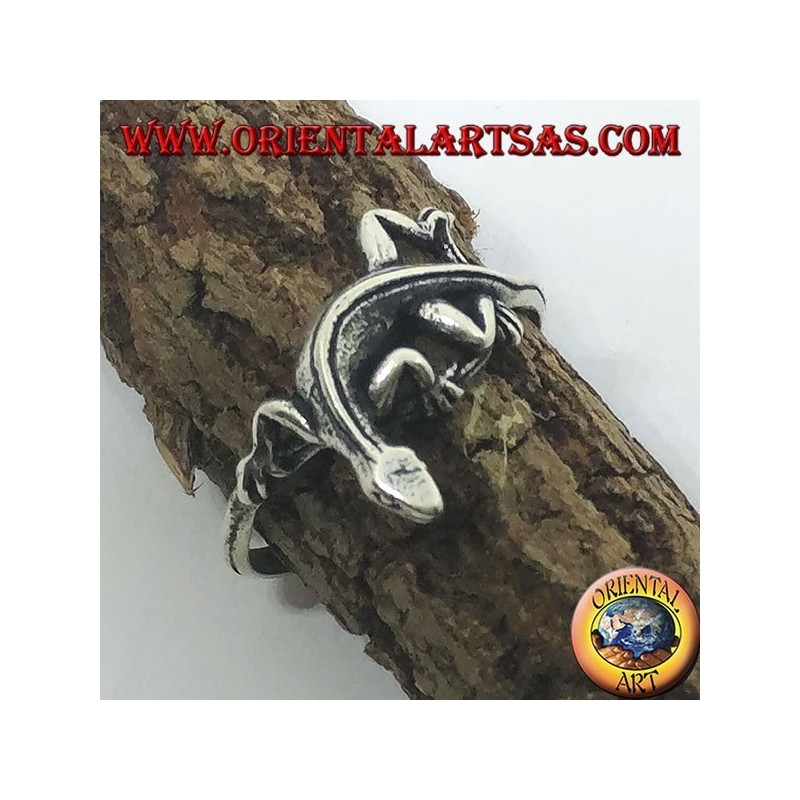 Anello in argento a forma Gekko gecko (piccolo)