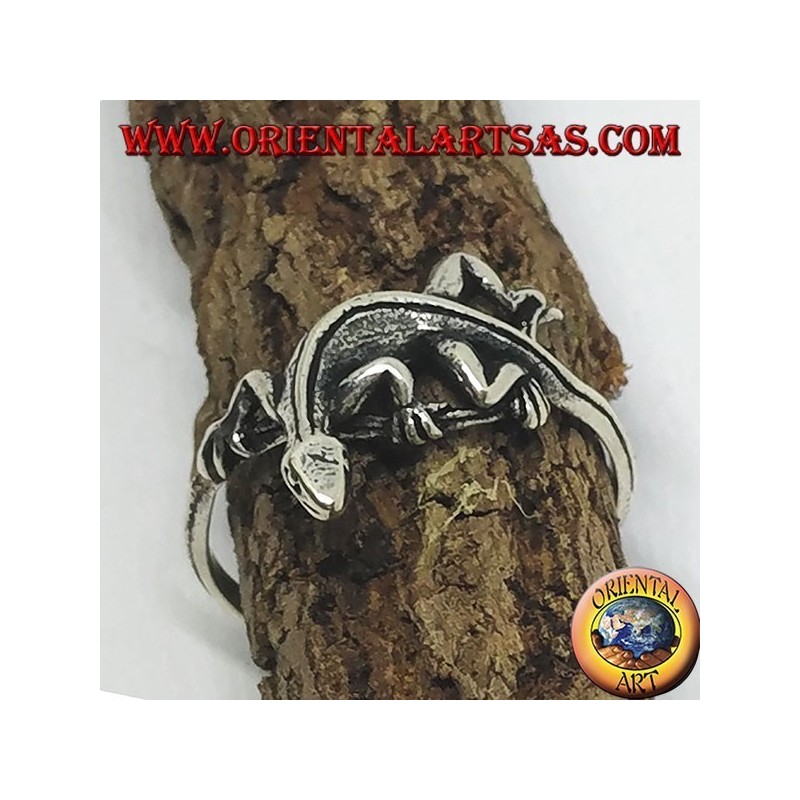 Anello in argento a forma Gekko gecko (piccolo)