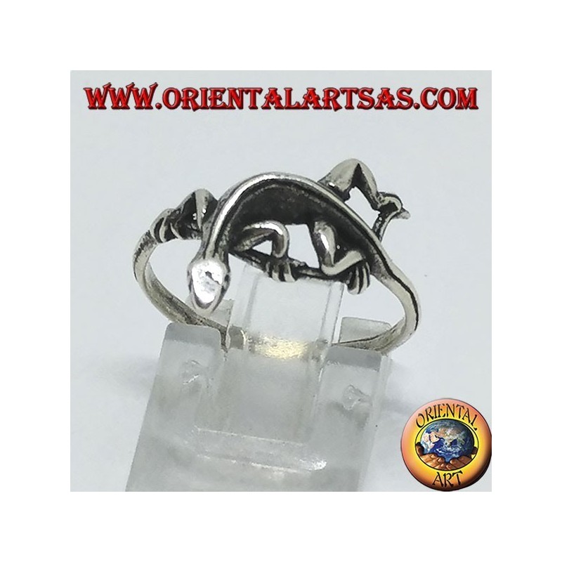 Anillo de plata, forma gekko gecko (pequeño)