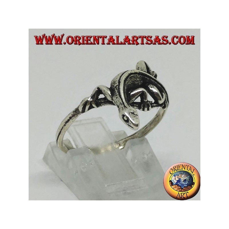 Anello in argento a forma Gekko gecko (piccolo)