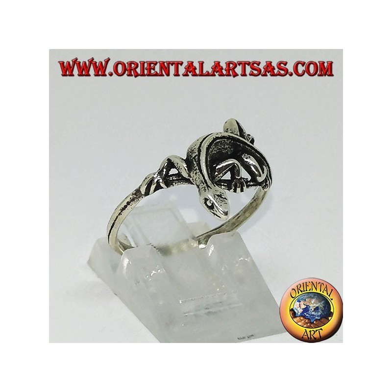 Silver ring, gekko gecko shape (small)