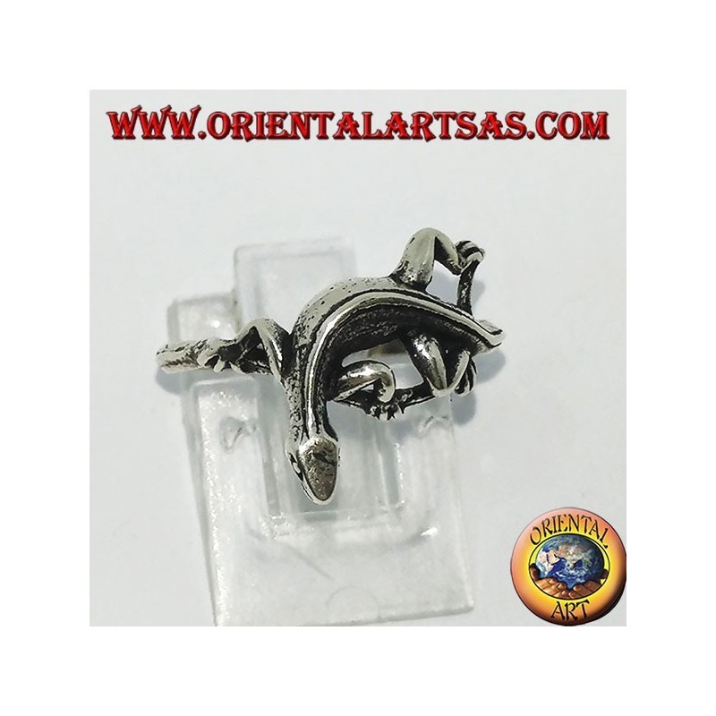Bague en argent, forme de gekko gecko (petit)