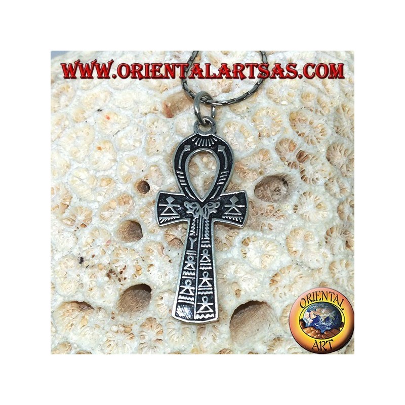 Egyptian cross pendant Ankh symbol of eternal life in silver