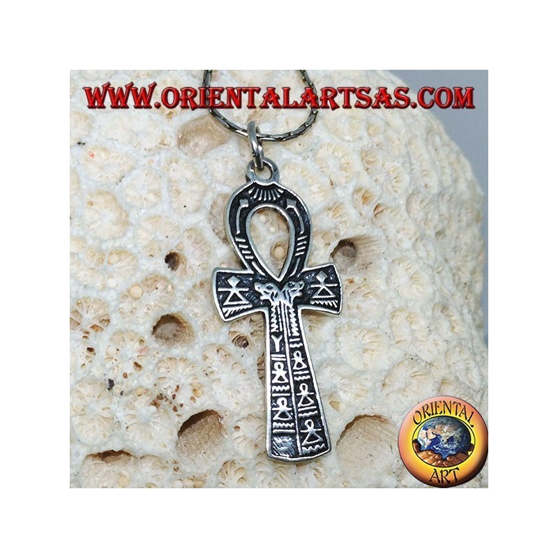 Cruz egipcia colgante Ankh símbolo de la vida eterna en plata
