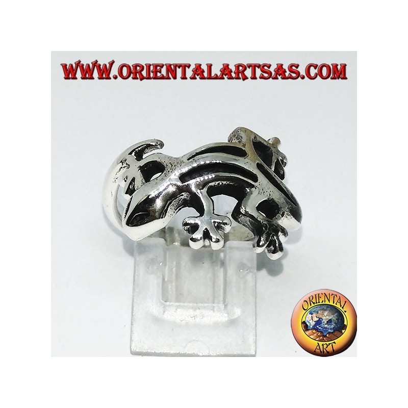 Anello in argento  geco gekko ,  (medio)