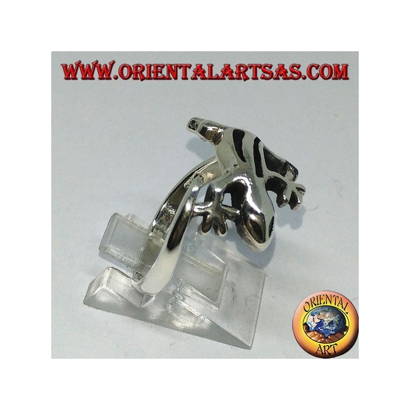Anillo de plata gecko gekko, (medio)