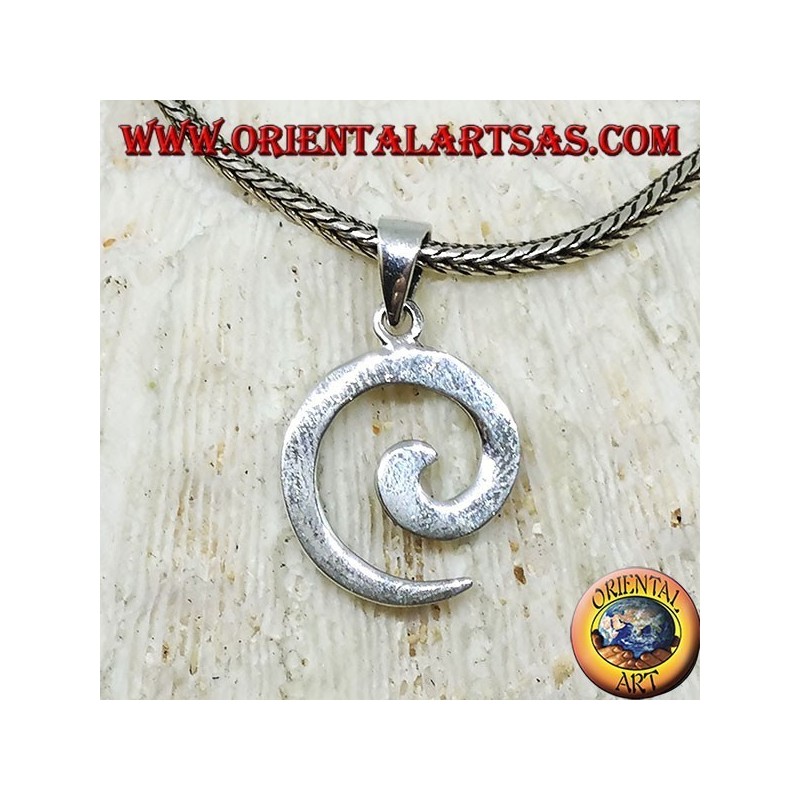 Ciondolo in argento a spirale con marcasite