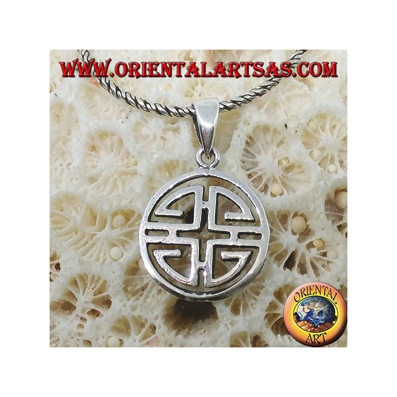 Ciondolo in argento   Shou (simbolo Feng Shui  di benedizione