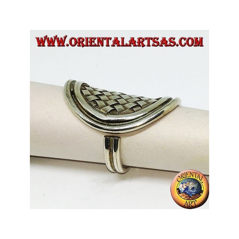 Bague en argent, bouclier tressé Karen fait main